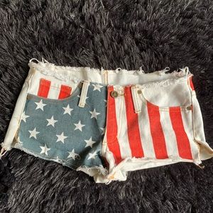 Unof American flag low rise shorts